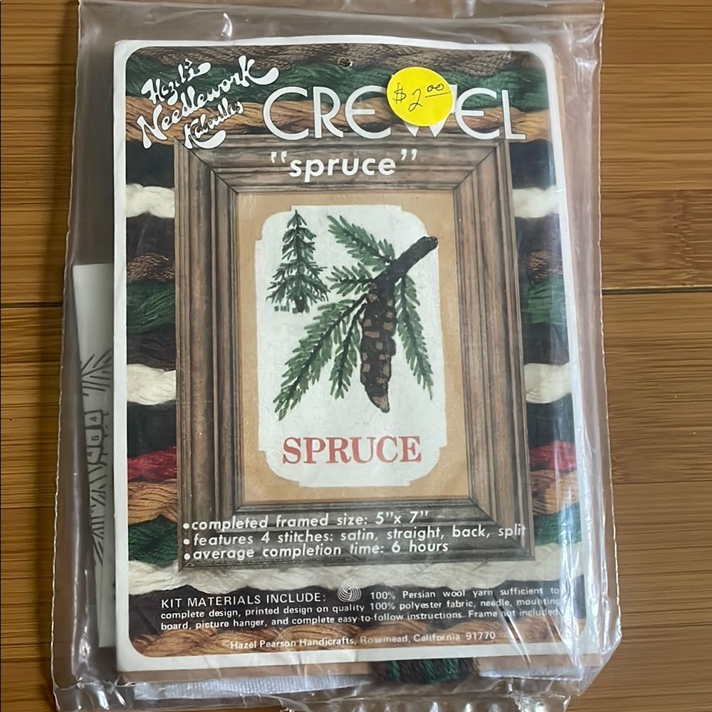 Spruce Needlework Kit by Hazel‘s Needlework Kaboodles.